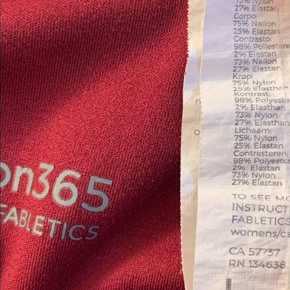 Fabletics Motion 365 Leggings Side Pockets Textured Moto Tights Women’s Large - Picture 7 of 7